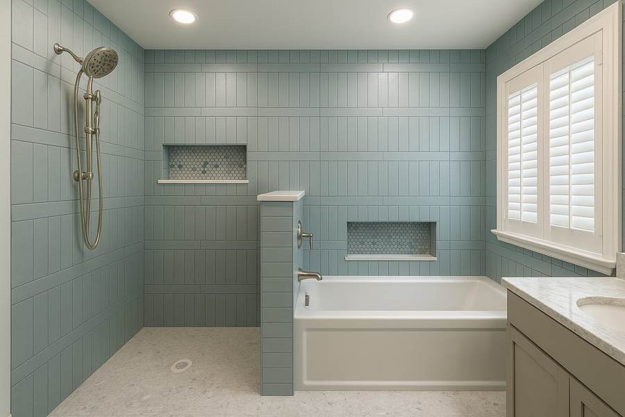 Bathroom renovation project by Clifton Development Group — before and after